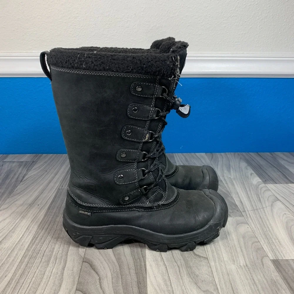 Keen Alaska Keen Dry Women's Black Boots Size 8.5 Fur Lined Warm